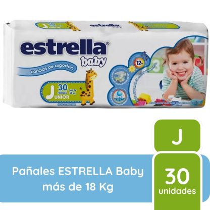 Imagen 2 de 3 de Pañales Estrella Hiper Pack Talle Junior x30 unidades