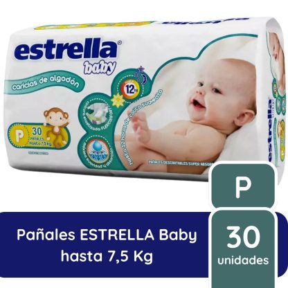 Imagen 2 de 3 de Pañales Estrella Talle P x30 Unidades