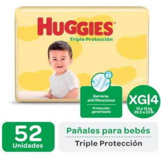 Pañales Huggies Classic Triple Protección XG x52 unidades