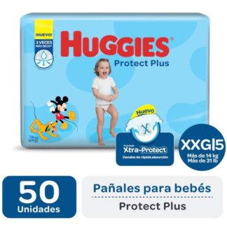 Pañales Huggies Protec Plus Ahorrapack XXG x50 unidades Hipoalergénicos