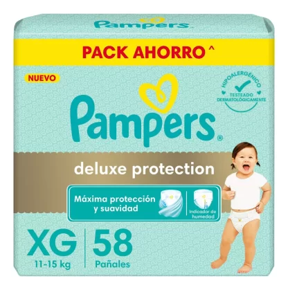 Imagen 1 de 1 de Pañales Pampers Deluxe Protection XG  x58 Unidades