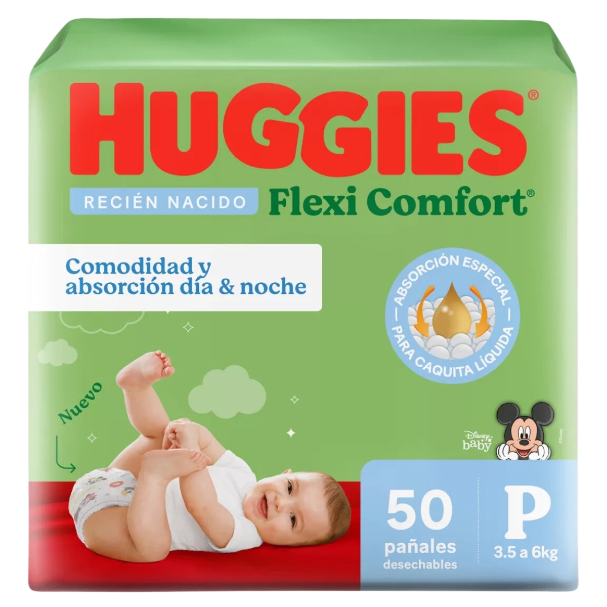 Imagen 1 de 5 de Pañales Huggies Flexi Comfort Talle P 50 Unidades