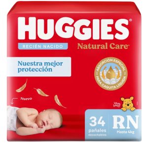 Miniatura 1 de 6 de Pañales Huggies Natural Care RN (Recién Nacido) x 34 Unidades