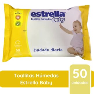 Toallitas Húmedas Estrella Baby Cuidado Diario (amarillas) por 50 unidades