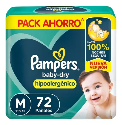 Imagen 1 de 1 de Pañales Pampers Babydry Hipoalergénico M x72 unidades