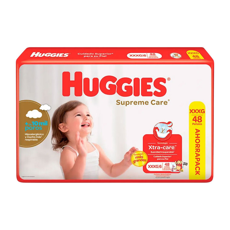 Imagen 1 de 2 de Pañales Huggies Supreme Care XXXG x48 unidades