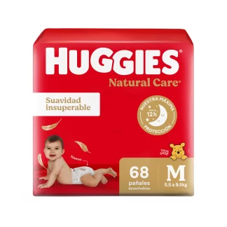 huggies natural care M 68 unidades