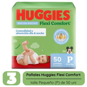 Miniatura 2 de 6 de Combo 3 pack Huggies Flexi Comfort Talle P 150 Unidades Xtra Flex Pack Ahorro