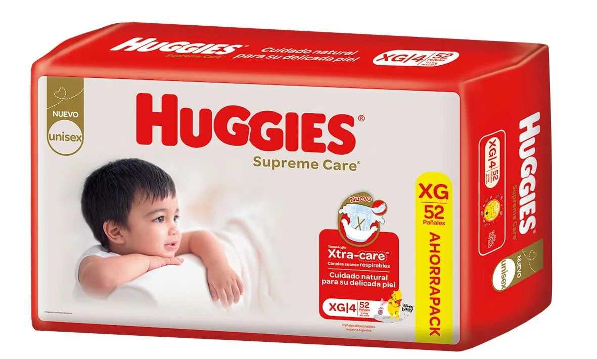 Imagen 1 de 3 de Pañales Huggies Supreme Care XG x52 unidades