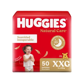 Pañal Huggies Natural Care talle XXG 50 uni