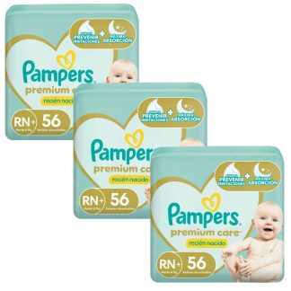 pampers premium care deluxe rn + 56 combo x3