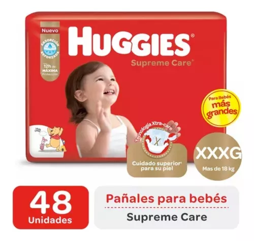 Imagen 3 de 3 de 3 Pack Pañales Huggies Supreme Care Grande Xxxg 144 unidades Rojo