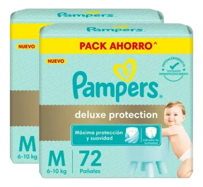 Imagen 1 de 3 de Combo 2 pack Pañales Pampers Deluxe Protection Maxima Protección y Suavidad