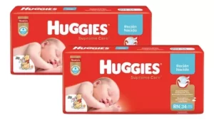 Imagen 1 de Set 2 Pañales Huggies Supreme Care Recien Nacido (rn) 34u