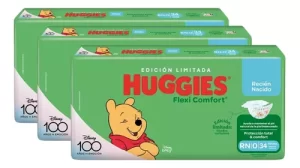 Imagen 1 de Pack 3 Huggies Flexi Comfort Recien Nacido Rn 34u Xtra Flex