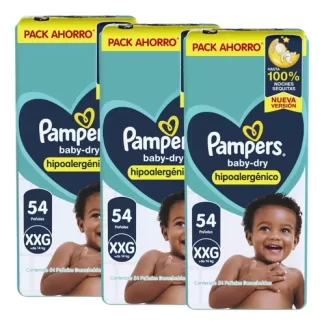 Imagen 1 de 3 Pack De Pañales Pampers Babydry Hipoalergenicos M G Xg Xxg