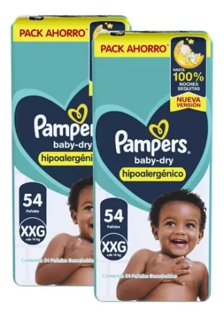 Imagen 1 de 2 Pack De Pañales Pampers Babydry Hipoalergenicos M G Xg Xxg