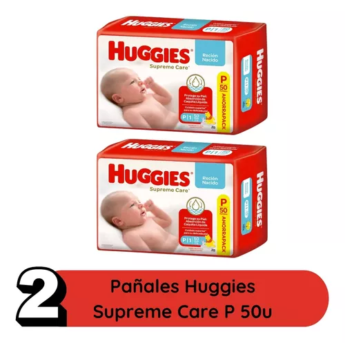 Imagen 3 de 3 de 100 Pañales Huggies Supreme Care Pequeño (P) Paquete Rojo