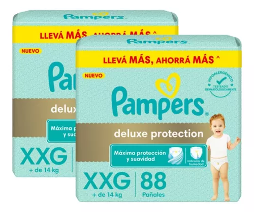 Set 2 Pañales Bebe Pampers Deluxe Protection Extra Extra Grande  Xxg 176 unidades