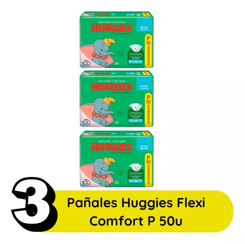 Imagen 2 de 4 de Combo 3 pack Huggies Flexi Comfort Talle P 150 Unidades Xtra Flex Pack Ahorro