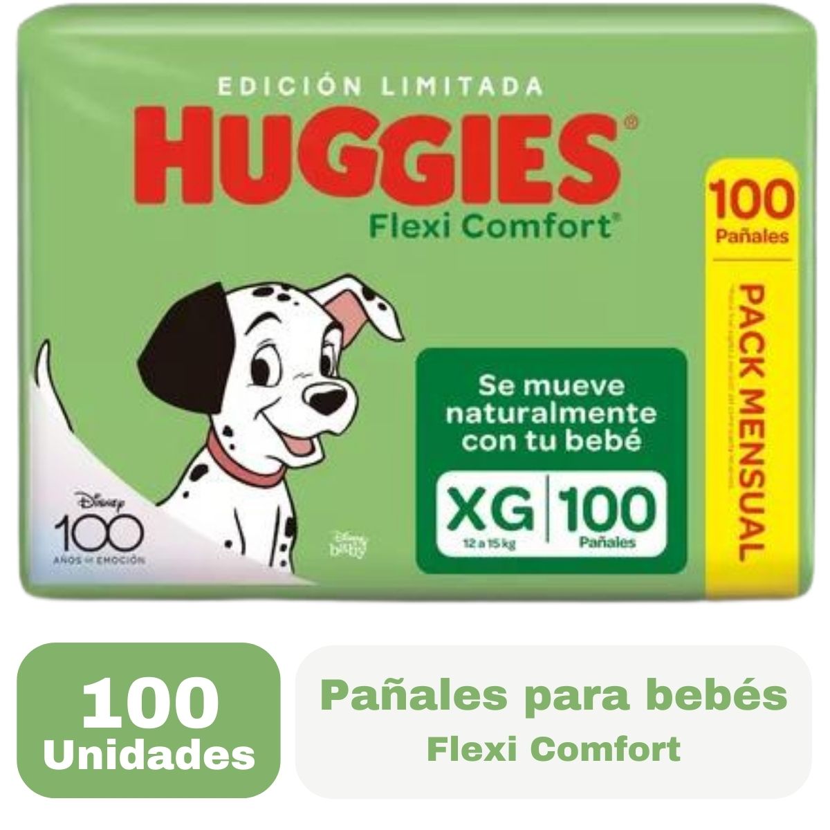Imagen 1 de 2 de Pañales Huggies Flexi Comfort Pack Mensual Extra Flex XG x 100 unidades