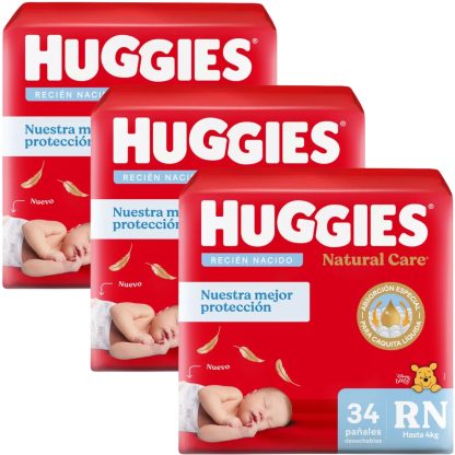 Imagen 1 de 3 de 102 Pañales Huggies Supreme Care Recién Nacido (RN) Paquete Rojo