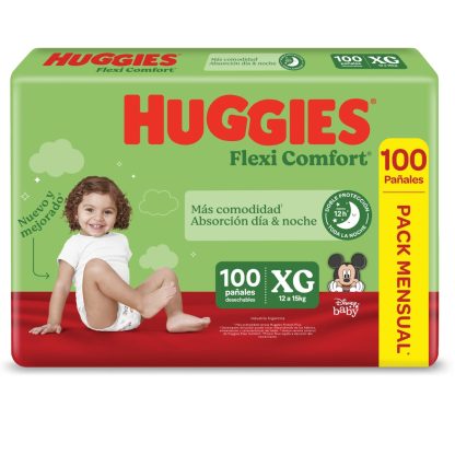 Imagen 1 de 4 de Pañales Huggies Flexi Comfort Pack Mensual Extra Flex XG x 100 unidades