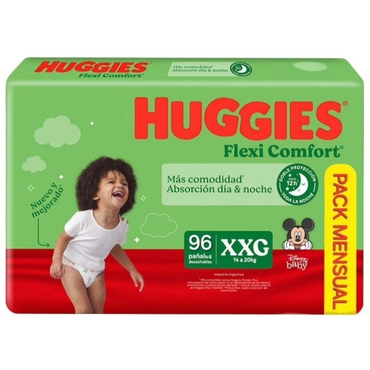 Imagen 1 de 5 de Pañales Huggies Flexi Comfort Pack Mensual Extra Flex XXG x 96 unidades