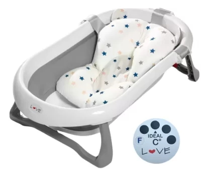 Imagen 1 de 9 de Set Banera Bebe Plegable Con Colchón Reductor Adaptador Love
