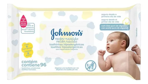 Imagen 1 de 5 de Toallitas Húmedas Johnson's Bebe Recién Nacido Sin Fragancia x 48 unidades