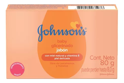 Imagen 1 de 2 de Jabón Para Bebe Glicerina Johnson Baby 80 Grs