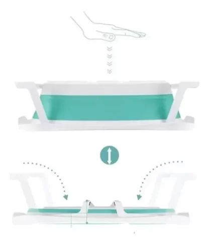 Imagen 6 de 9 de Set Banera Bebe Plegable Con Colchón Reductor Adaptador Love