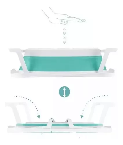 Imagen 6 de 9 de Set Banera Bebe Plegable Con Colchón Reductor Adaptador Love