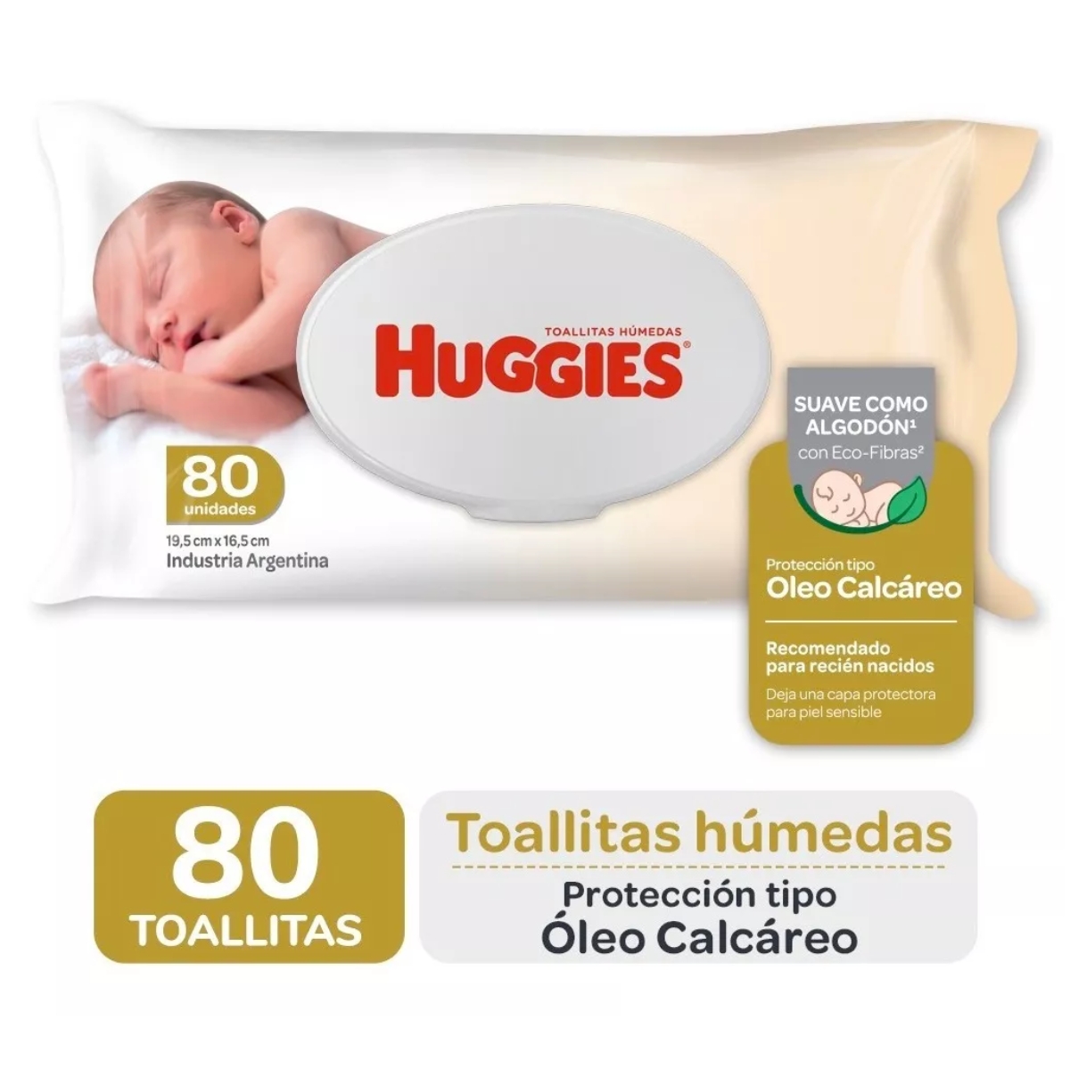 Imagen 3 de 3 de Combo x2 Pañales Huggies Supreme Care RN x 34u + Toallitas húmedas con óleo calcáreo x 80u