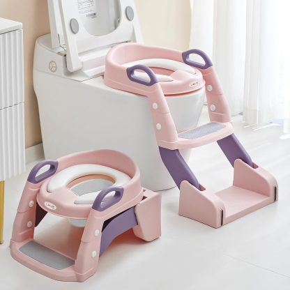 Imagen 2 de 3 de Pelela Adaptador De Inodoro Asiento Reductor Con Escalera Plegable Love
