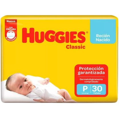 Imagen 1 de 1 de Pañales Huggies Classic Talle P x30 unidades
