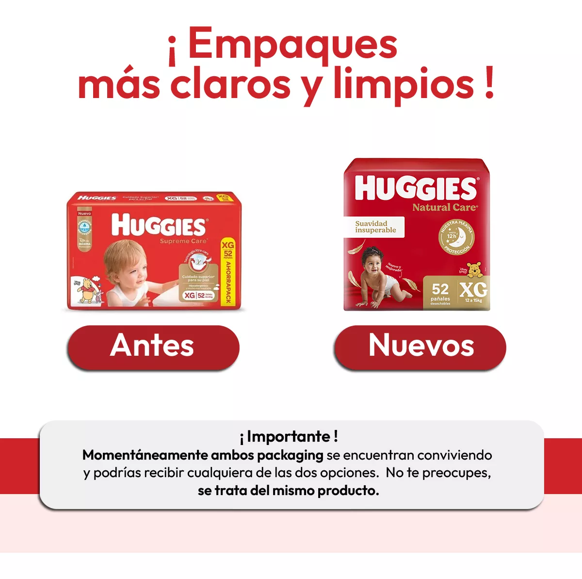 Imagen 3 de 3 de Pañales Huggies Supreme Care  Pequeño (P) x 30 unidades