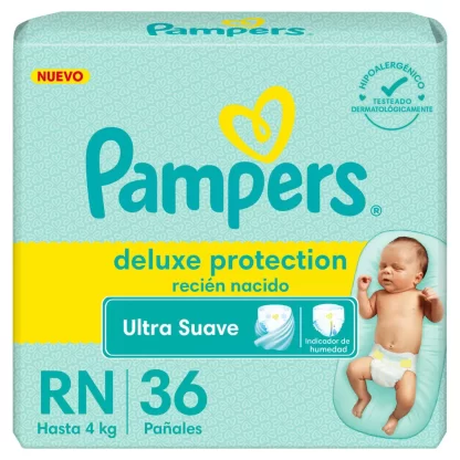 Imagen 1 de 1 de Pañales Pampers Deluxe Protection Recién Nacido x36 unidades
