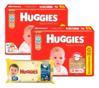 Imagen destacada de Set 2 Pañales Huggies Supreme Care + Toallitas Humedas