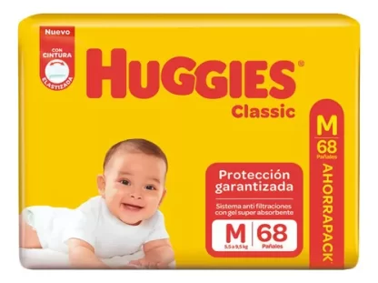 Imagen 1 de 1 de Pañales Huggies Classic Talle M 68 unidades