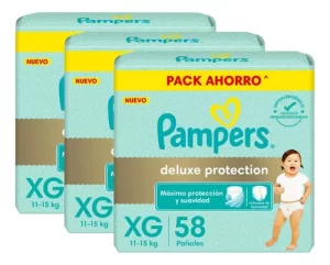 Imagen destacada de 3 Pañales Pampers Deluxe Protection Mediano Grande G Xg Xxg