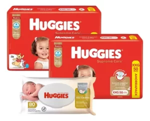 Imagen destacada de Set 2 Pañales Huggies Supreme Care Y Toallitas Humedas X80u