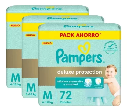 Imagen 1 de 3 de Combo 3 Pack Pañales Pampers Deluxe Protection