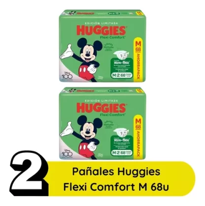 Imagen 2 de 7 de Combo 2 Pañales Huggies Flexi Verde + Toallitas Triple Proteccion