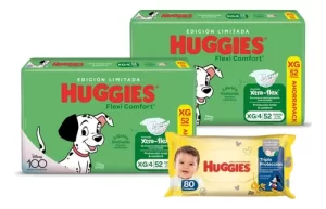 Imagen destacada de 2 Pañales Huggies Flexi Verde + Toallitas Triple Proteccion