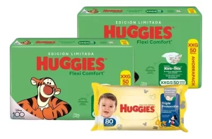 COMBO 2 PAÑALES HUGGIES FLEXI COMFORT + TOALLITA HUMEDAS X 80 UNIDADES