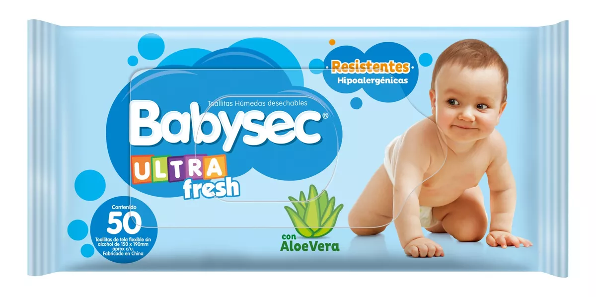 Imagen 1 de 2 de Toallitas Húmedas Babysec Bebe Ultra Fresh x 50 unidades