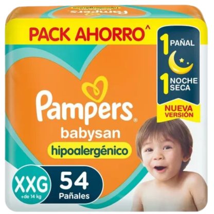 Imagen 1 de 7 de Pañales Pampers Babysan XXG  x54 Unidades