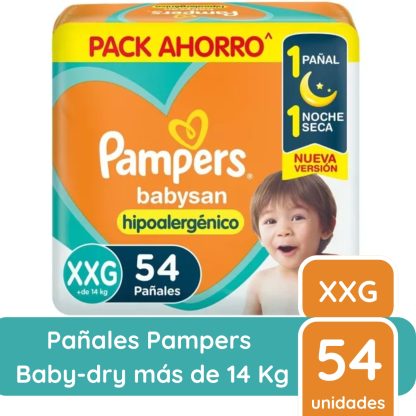Imagen 2 de 7 de Pañales Pampers Babysan XXG  x54 Unidades