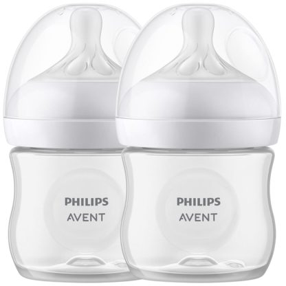 Imagen 1 de 7 de Set 2 Mamaderas Avent 125ml Natural Anticolicos Sin Bpa Rn